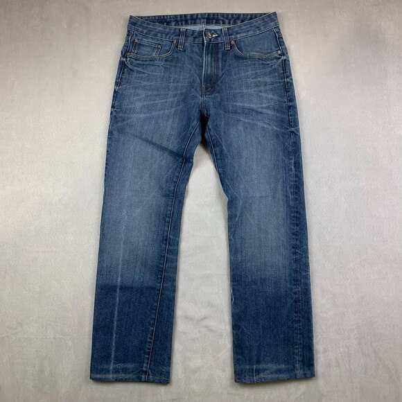 G Star Mens Pants 32 Blue Denim Jeans 3301 Slim Straight Faded Streetwear 32x29 - Picture 1 of 12
